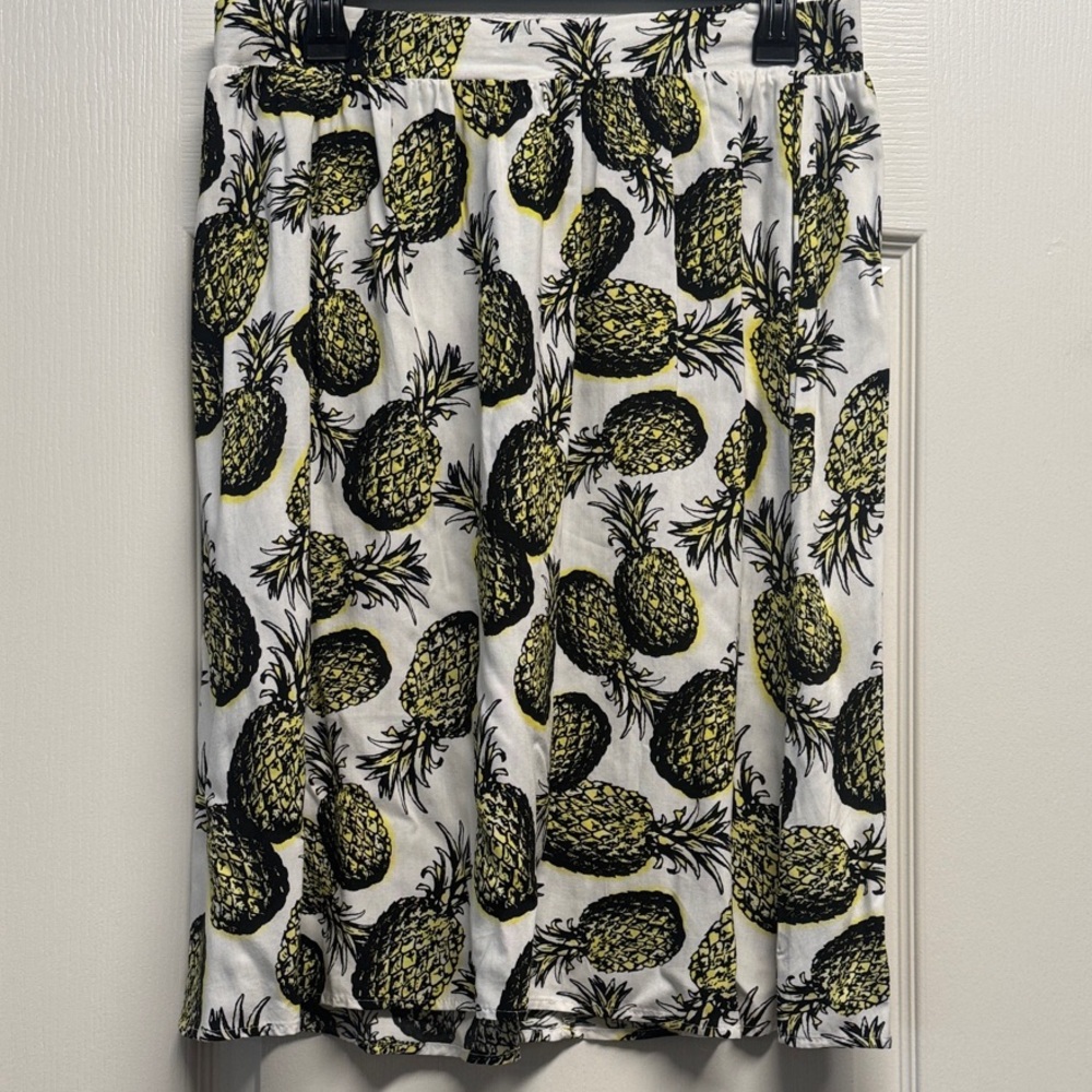 Living Doll Pineapple Print Midi Skirt